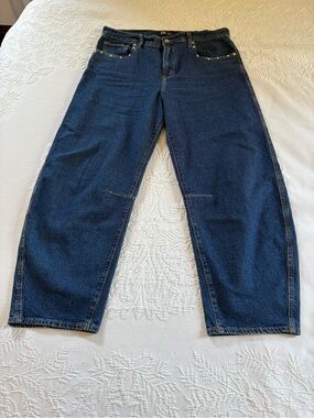 Gap women’s studded high rise barrel leg jeans size 12